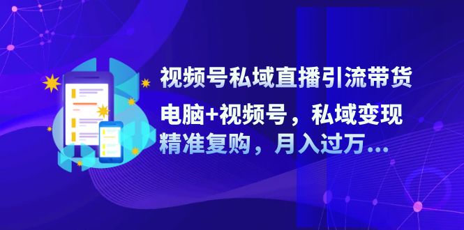 视频号私域直播引流带货：电脑+视频号，私域变现，精准复购，月入过万…-悟空云赚AI