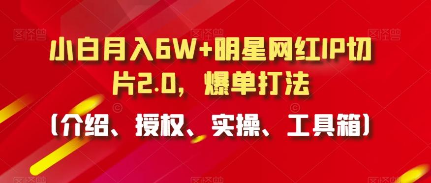小白月入6W+明星网红IP切片2.0，爆单打法(介绍、授权、实操、工具箱)【揭秘】-悟空云赚AI