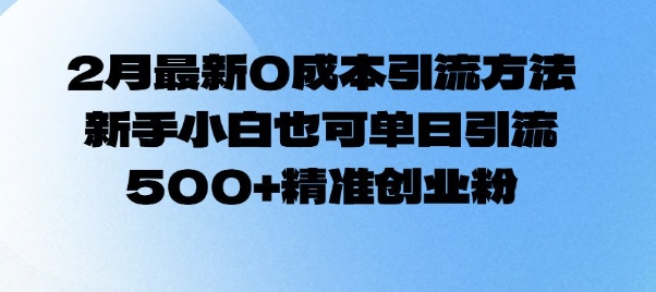 2月最新0成本引流方法，新手小白也可单日引流500+精准创业粉-悟空云赚AI