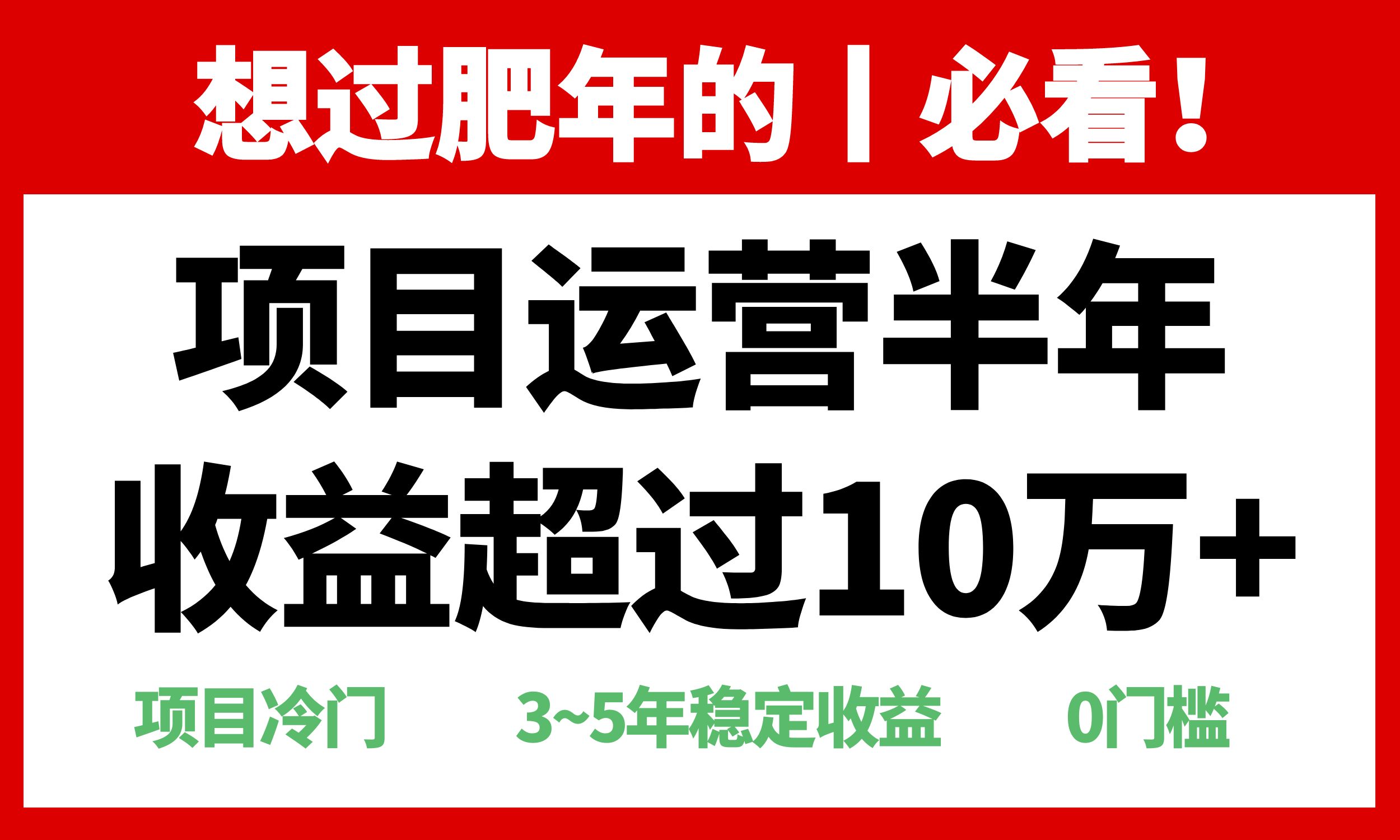 年前过肥年的必看的超冷门项目，半年收益超过10万+，-悟空云赚AI