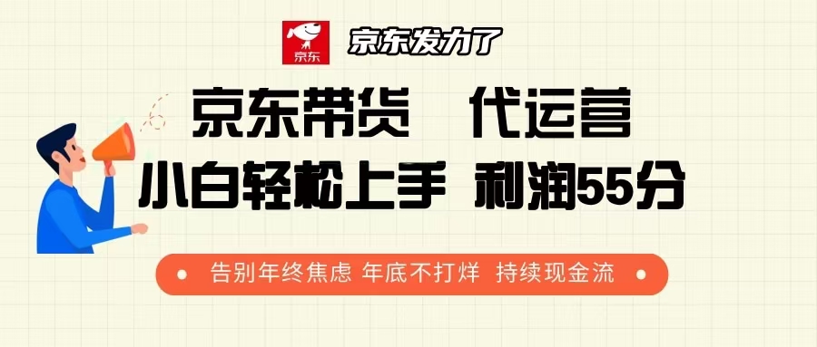 京东带货 代运营 利润55分 告别年终焦虑 年底不打烊 持续现金流-悟空云赚AI