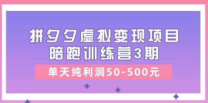 某收费培训《拼夕夕虚拟变现项目陪跑训练营3期》单天纯利润50-500元-悟空云赚AI