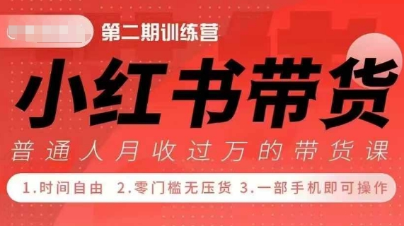 小Red书带货42天训练营 2.0版，宝妈+自由职+上班族+大学生，提高副业收入的大红利项目-悟空云赚AI