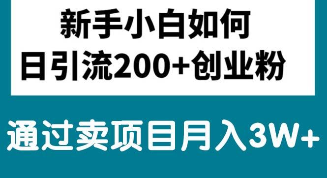 新手小白日引流200+创业粉,通过卖项目月入3W+-悟空云赚AI