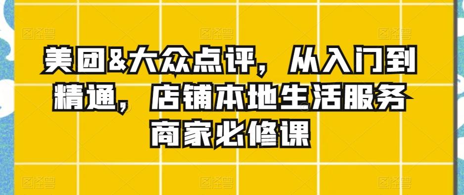 美团&大众点评，从入门到精通，店铺本地生活服务商家必修课-悟空云赚AI