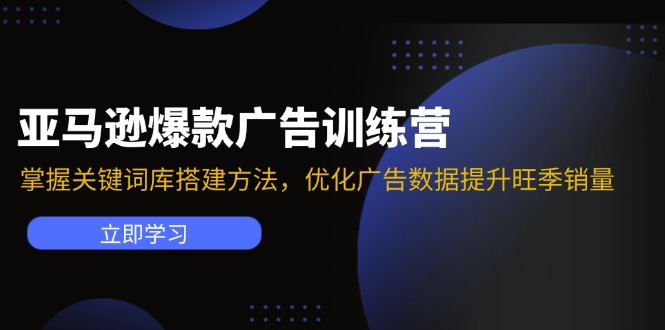 亚马逊爆款广告训练营：掌握关键词库搭建方法，优化广告数据提升旺季销量-悟空云赚AI