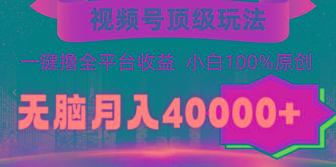 (9281期)视频号顶级玩法，无脑月入40000+，一键撸全平台收益，纯小白也能100%原创-悟空云赚AI