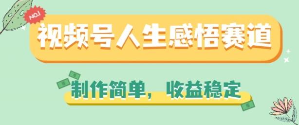 视频号人生感悟赛道，制作简单，收益稳定【揭秘】-悟空云赚AI