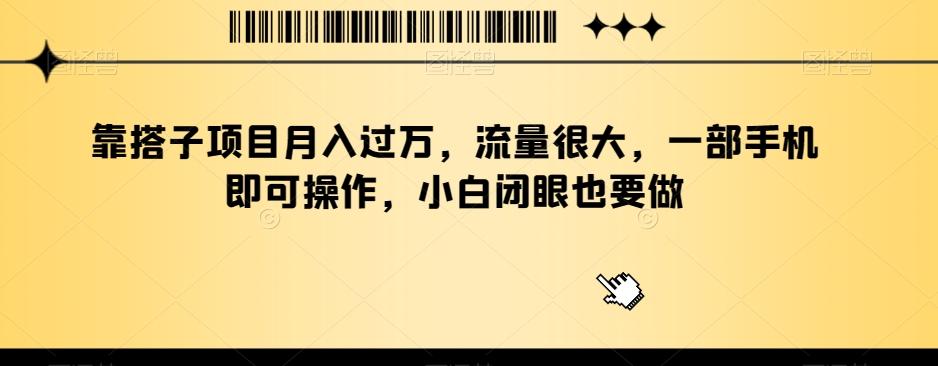 靠搭子项目月入过万，流量很大，一部手机即可操作，小白闭眼也要做-悟空云赚AI