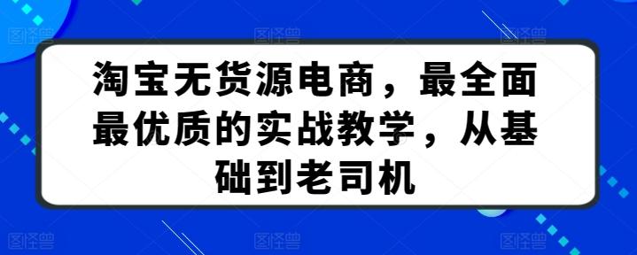 淘宝无货源电商，最全面最优质的实战教学，从基础到老司机-悟空云赚AI