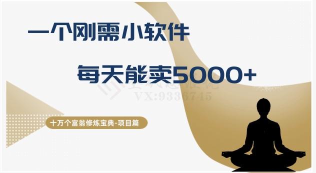十万个富翁修炼宝典之17.一个刚需小软件，每天能卖5000+-悟空云赚AI