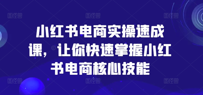 小红书电商实操速成课，让你快速掌握小红书电商核心技能-悟空云赚AI