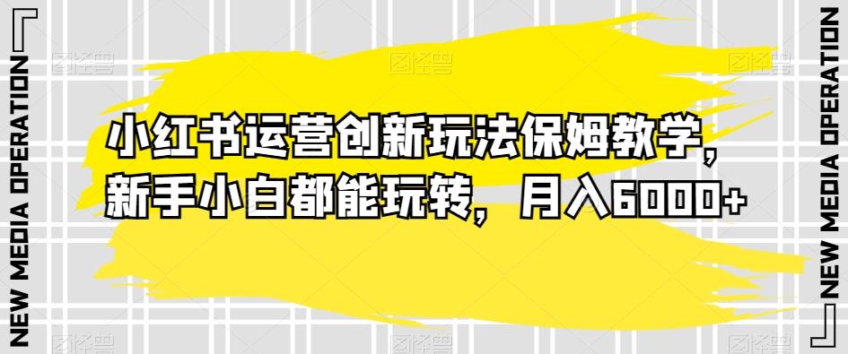 小红书运营创新玩法保姆教学，新手小白都能玩转，月入6000+【揭秘】-悟空云赚AI