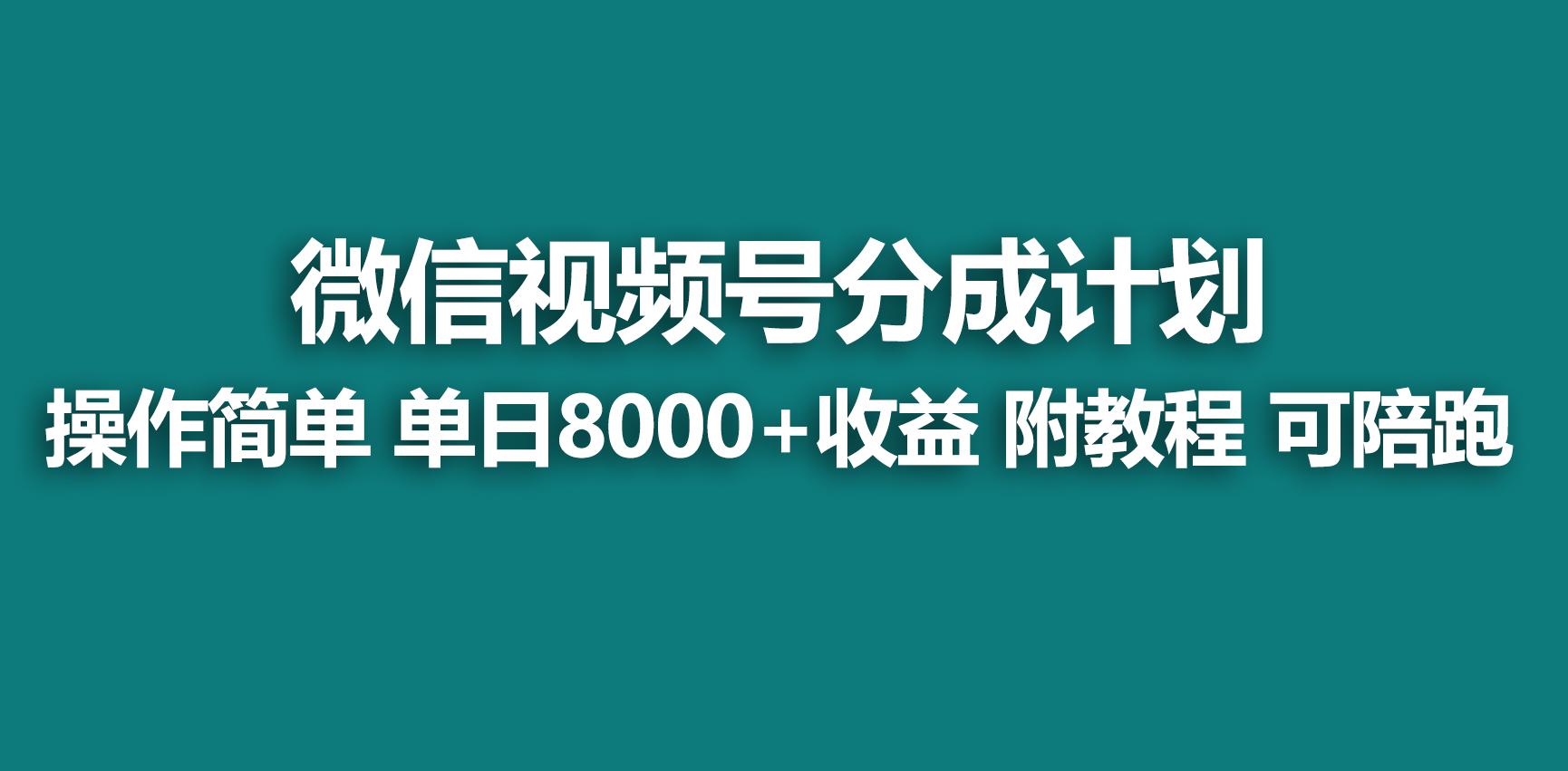 【蓝海项目】视频号分成计划，快速开通收益，单天爆单8000+，送玩法教程-悟空云赚AI